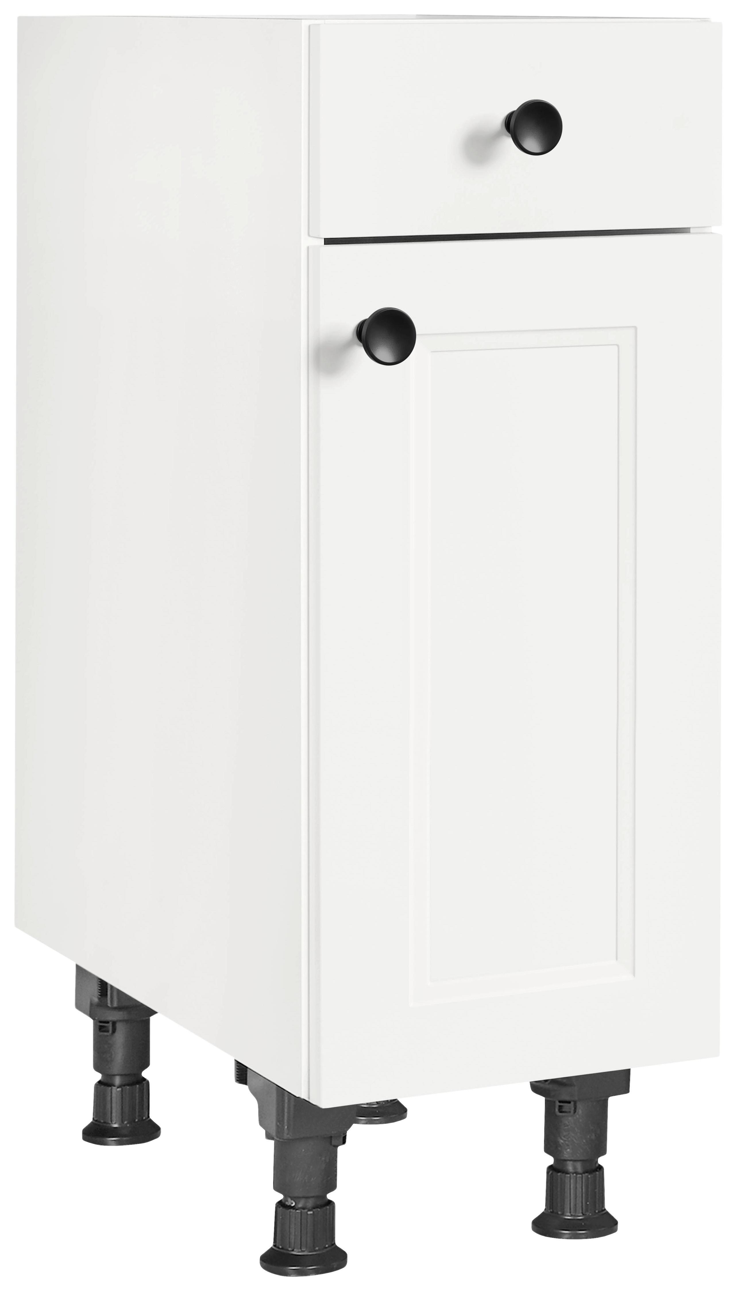 Schubkastenunterschrank Cascada Weiß - Schwarz/Weiß, MODERN, Holzwerkstoff/Metall (30/87/56cm) - Nobilia