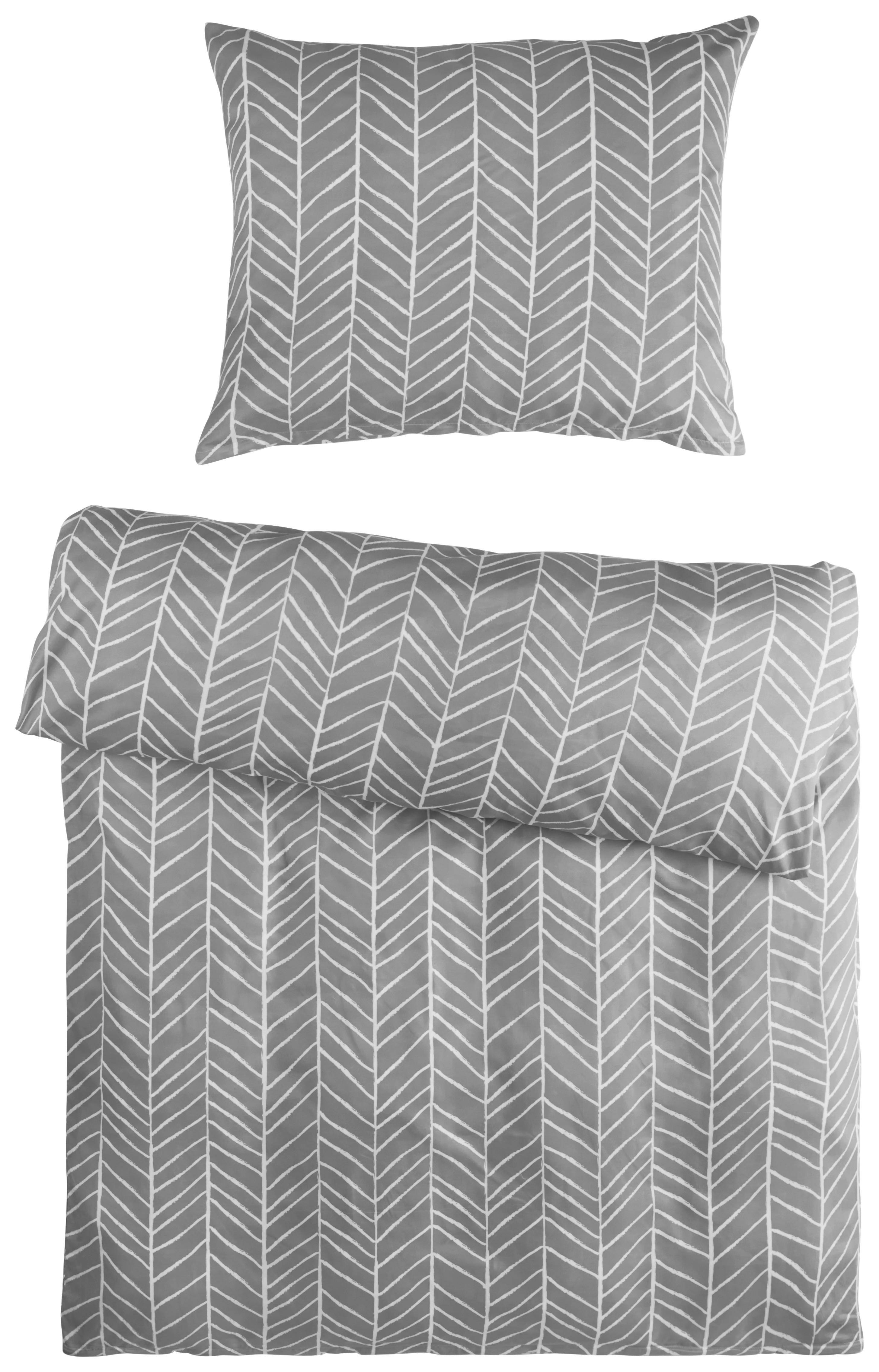 Bettwäsche Marble in Grau ca. 140x200cm - Grau, KONVENTIONELL, Textil (140/200cm) - Modern Living