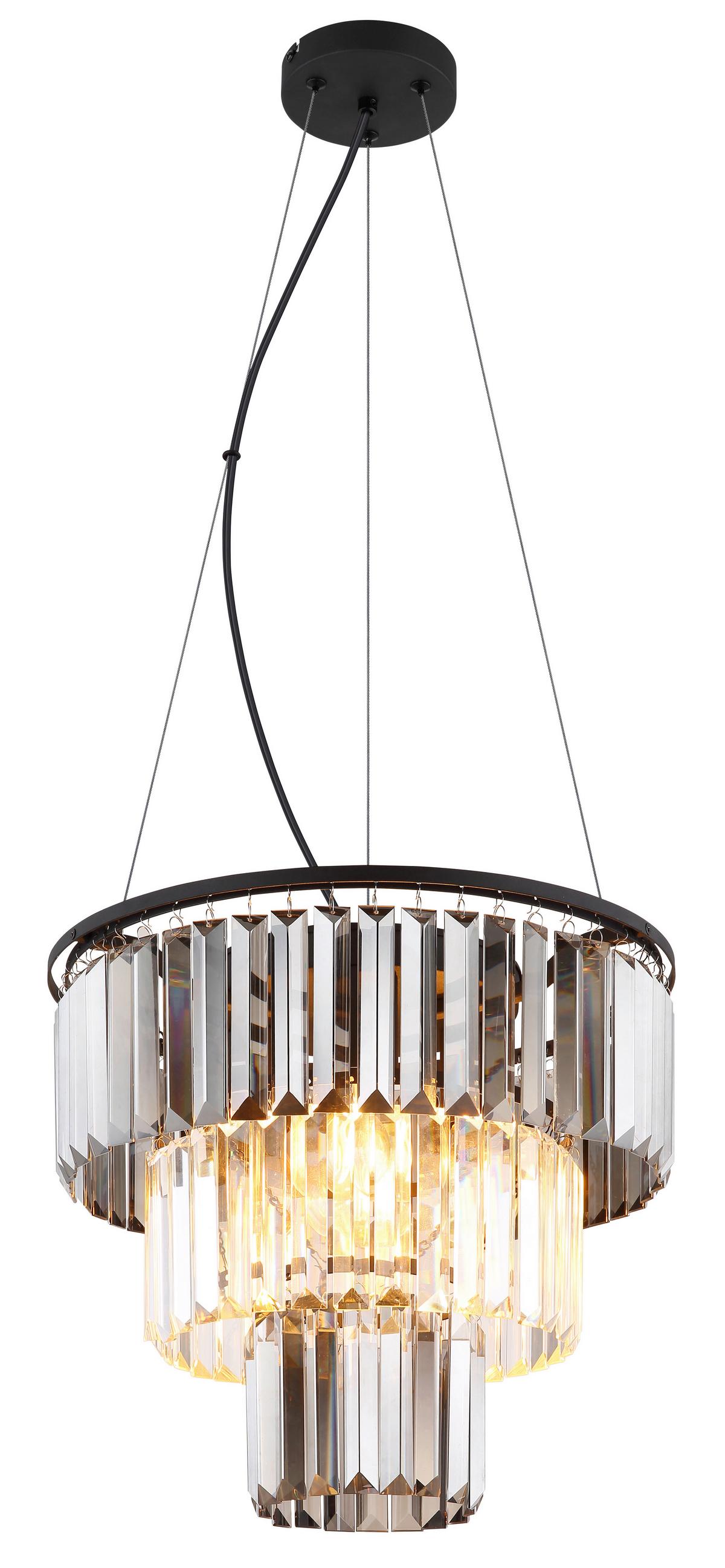 HÄNGELEUCHTE 15695H NAXIS - Klar/Schwarz, Basics, Glas/Kunststoff (40/120cm) - Globo