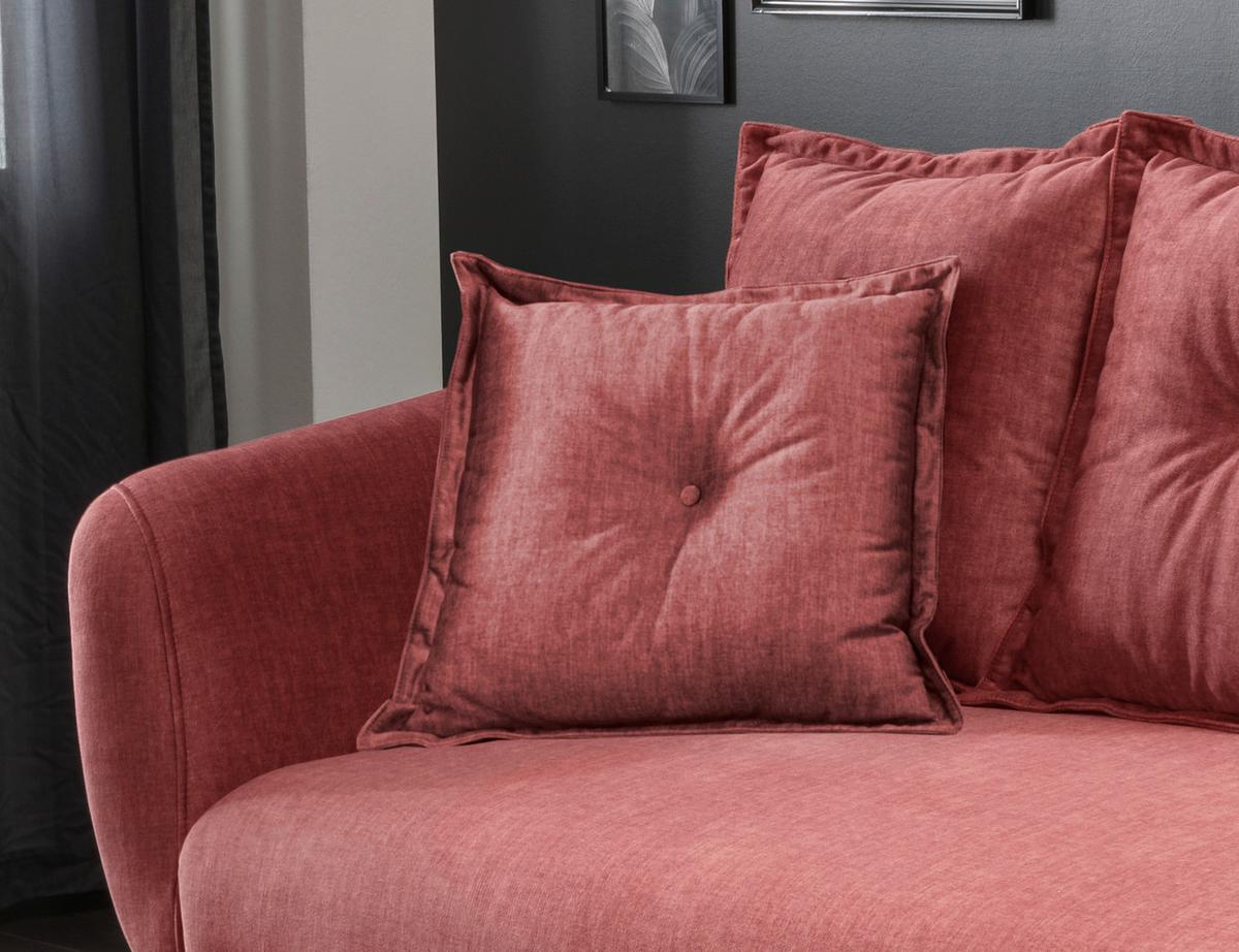 3-Sitzer-Sofa Baggio Koralle Velours - Koralle/Buchefarben, MODERN, Holz/Textil (236/94/103cm) - Livetastic