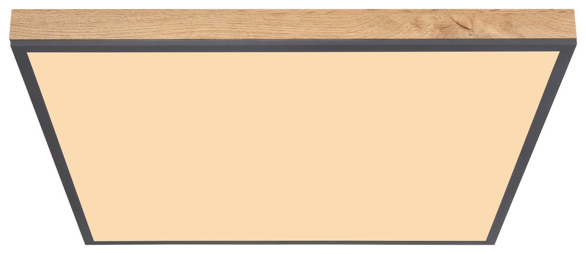 Deckenleuchte Doro Graphitfarben max. 36 Watt - Opal/Graphitfarben, Basics, Kunststoff/Metall (59/59/6.5cm) - Globo