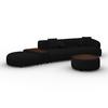 CANAPÉ D'ANGLE KIRA - noir, MODERN, textile/bois (408/108cm) - Bessagi Home