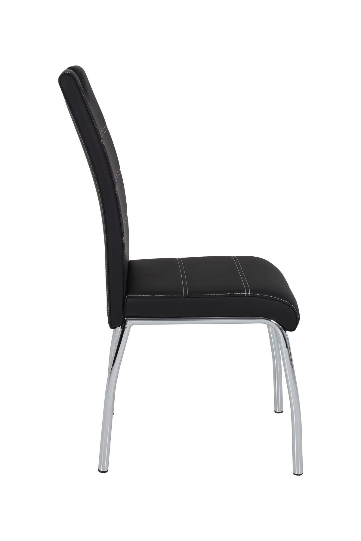 STUHL-SET SUSI S 4ER-SET - Chromfarben/Schwarz, MODERN, Textil/Metall (44/98/61cm) - MID.YOU