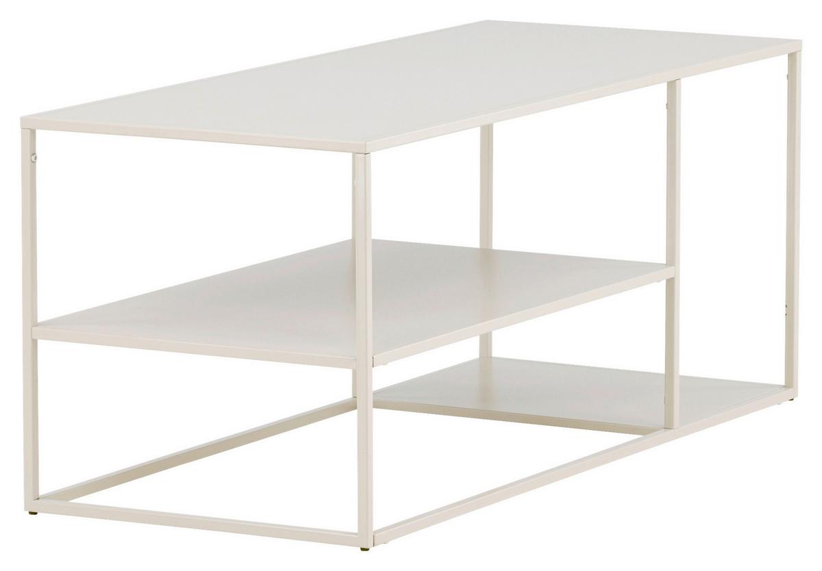 COUCHTISCH STAAL - Beige, Design, Metall (120/50/50cm) - Livetastic