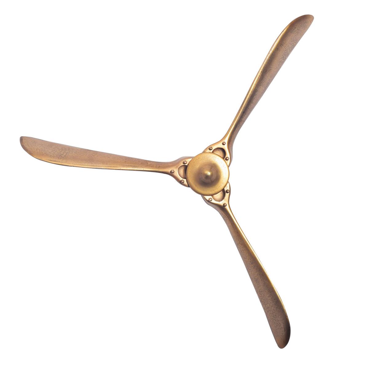 Stenska Dekoracija Propeller - zlate barve, Design, kovina (85/85/10cm) - Livetastic