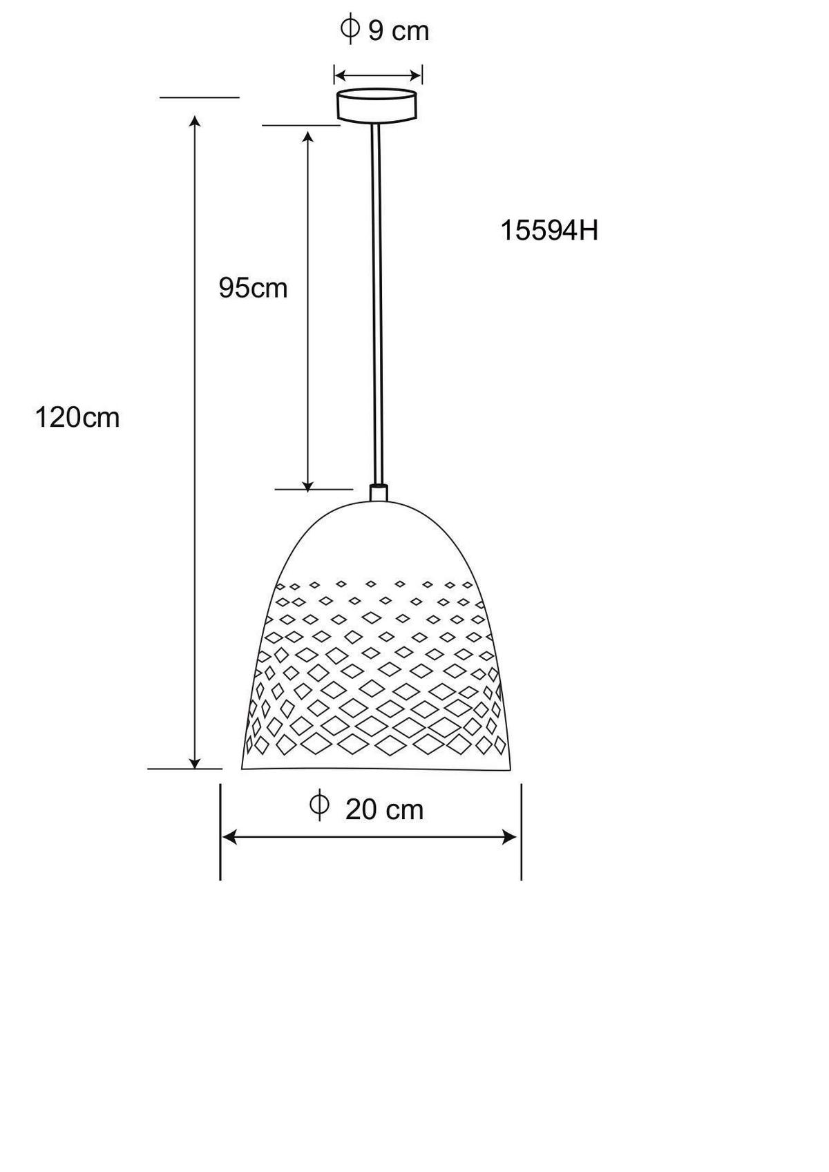 Viseča Svetilka 15594h Hollie - siva/črna, Basics, kovina/tekstil (20/120cm) - Globo