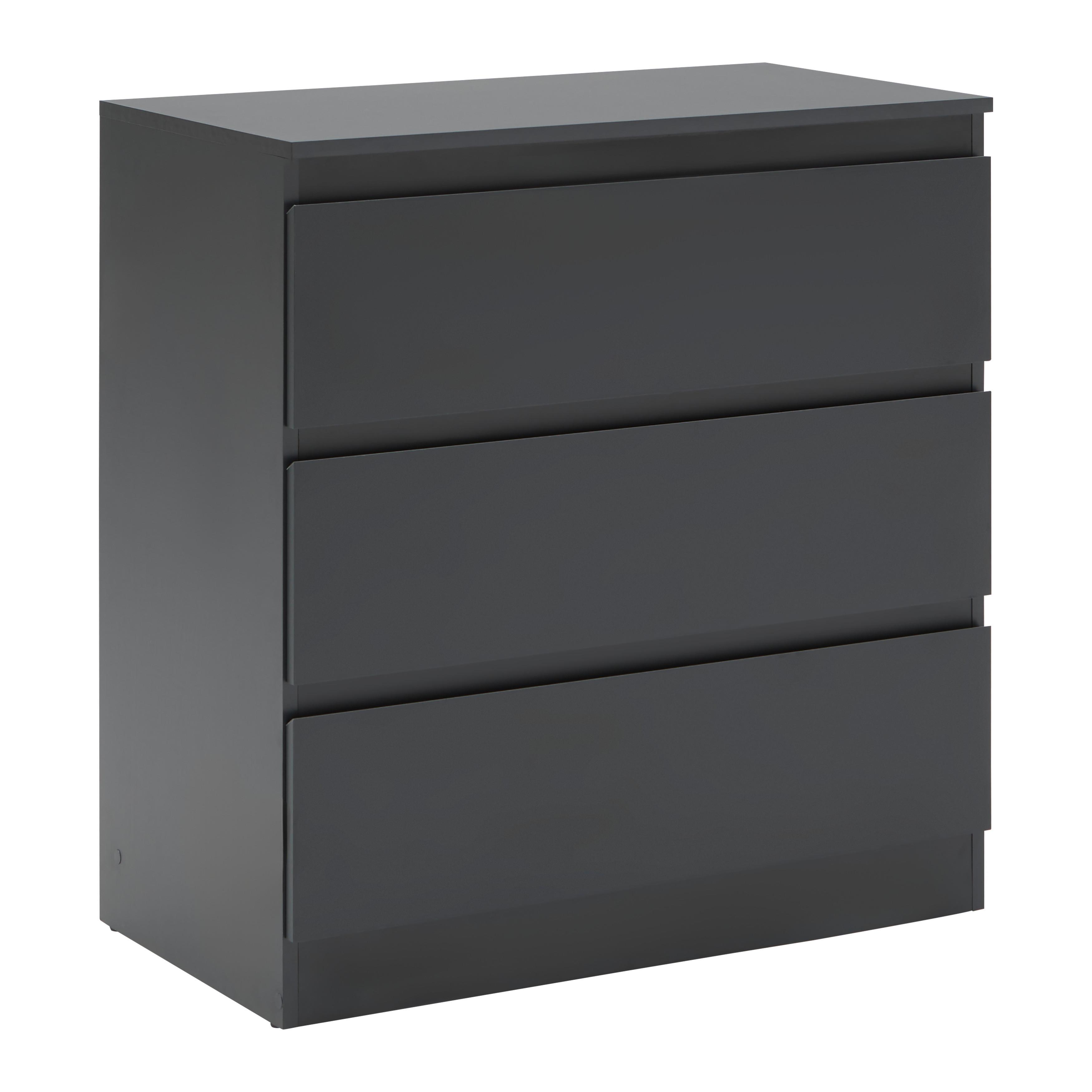 Komoda Mara - boje srebrnog hrasta/crna, Konvencionalno, drvni materijal/plastika (77/80/42cm) - Modern Living