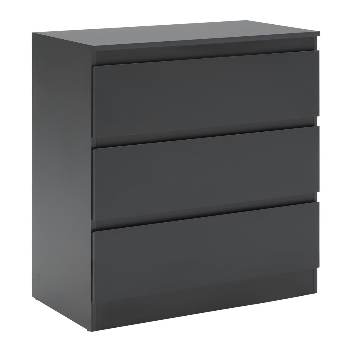 Komoda Mara - boje srebrnog hrasta/crna, Konvencionalno, drvni materijal/plastika (77/80/42cm) - Modern Living