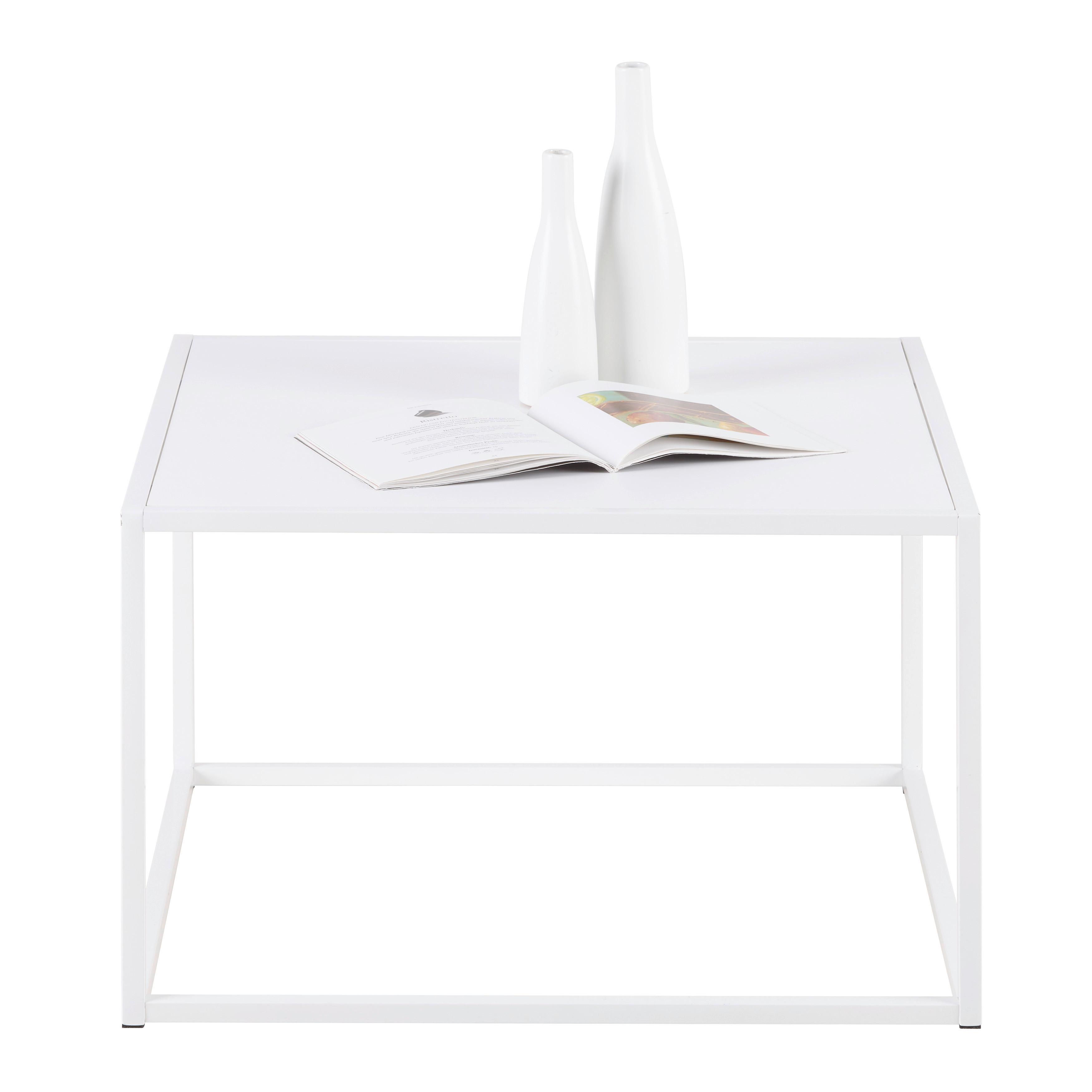 SOFFBORD KUBO -TOP- -BASED- - vit, Modern, metall/trämaterial (60/60/38cm) - Based