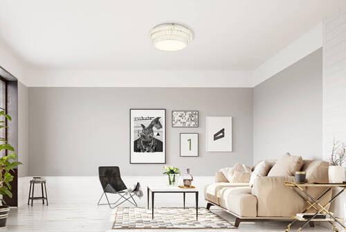 LED-Deckenleuchte Klara Klar/Chromfarben max. 48 Watt - Klar/Chromfarben, LIFESTYLE, Kunststoff/Metall (50/15,5cm) - Globo
