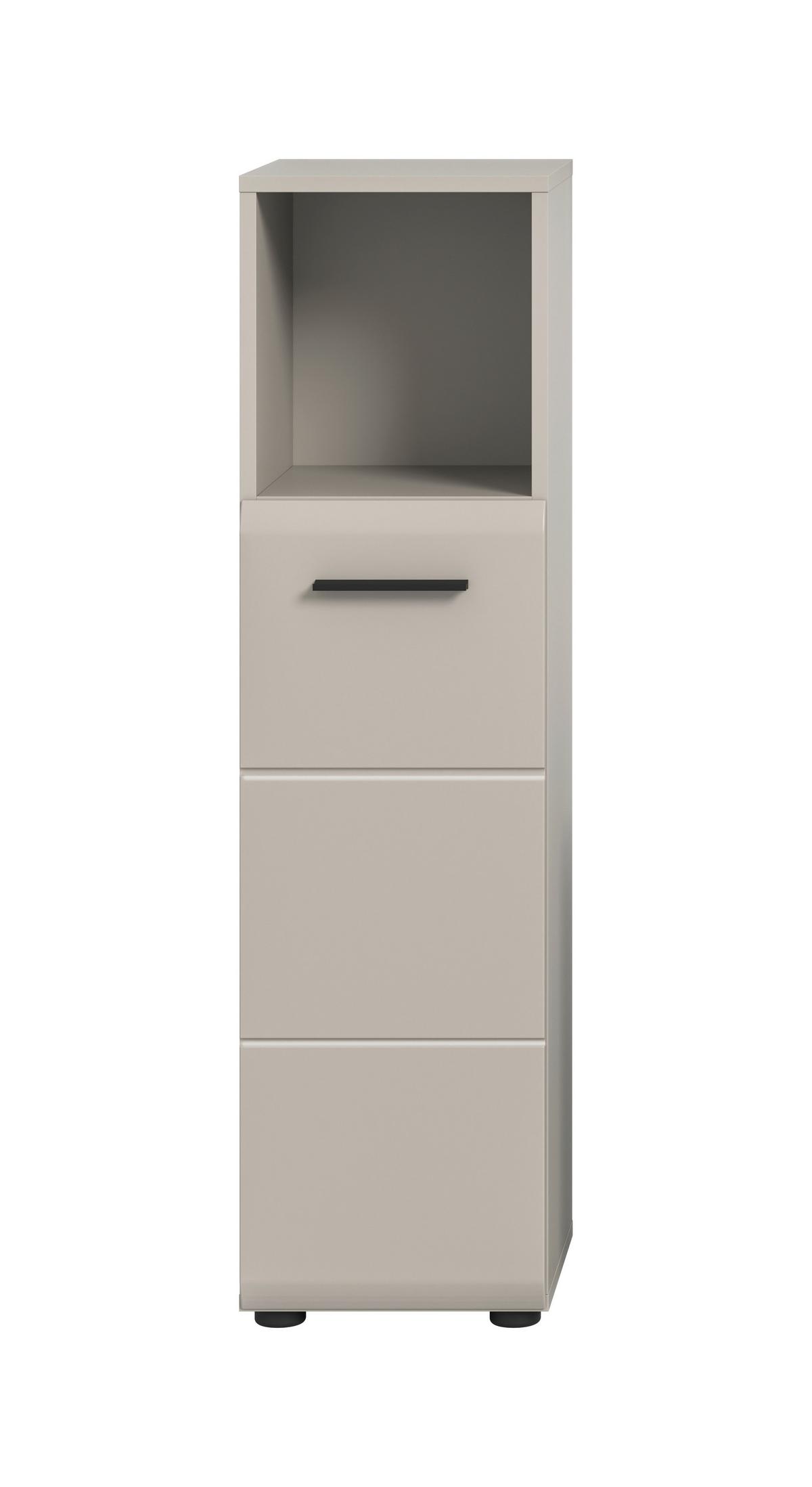 Midischrank Ice Kaschmir - Kaschmir/Schwarz, Trend, Holzwerkstoff/Kunststoff (30/110/30cm) - MID.YOU