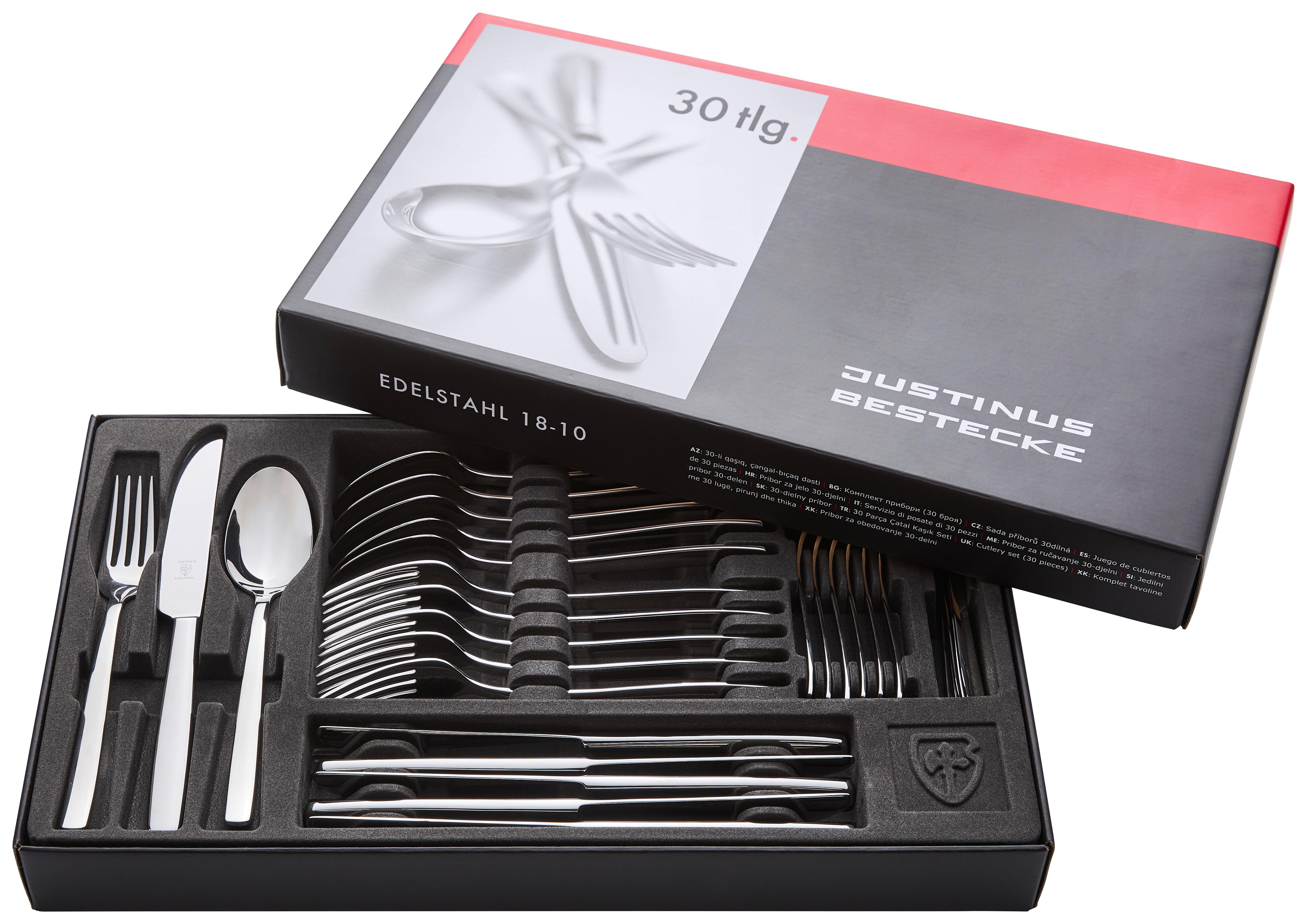 ZESTAW SZTUĆCÓW 630-460 - kolor stalowy, Basics, metal (43/25/5cm) - Justinus