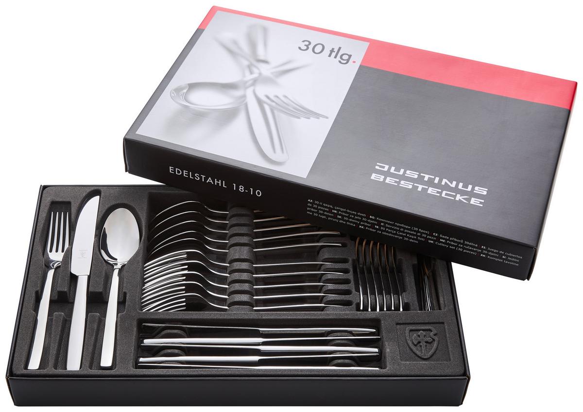 ZESTAW SZTUĆCÓW 630-460 - kolor stalowy, Basics, metal (43/25/5cm) - Justinus