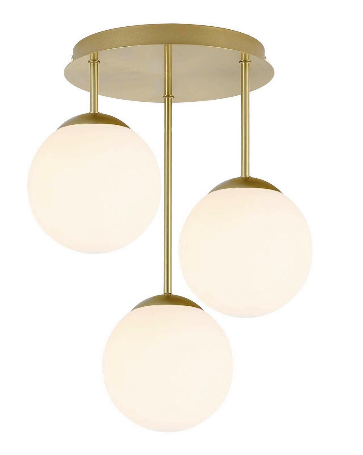 LAMPA WISZĄCA MADLEEN - biały/kolor złoty, Trend, metal/szkło (34,5/41,5cm) - Novel