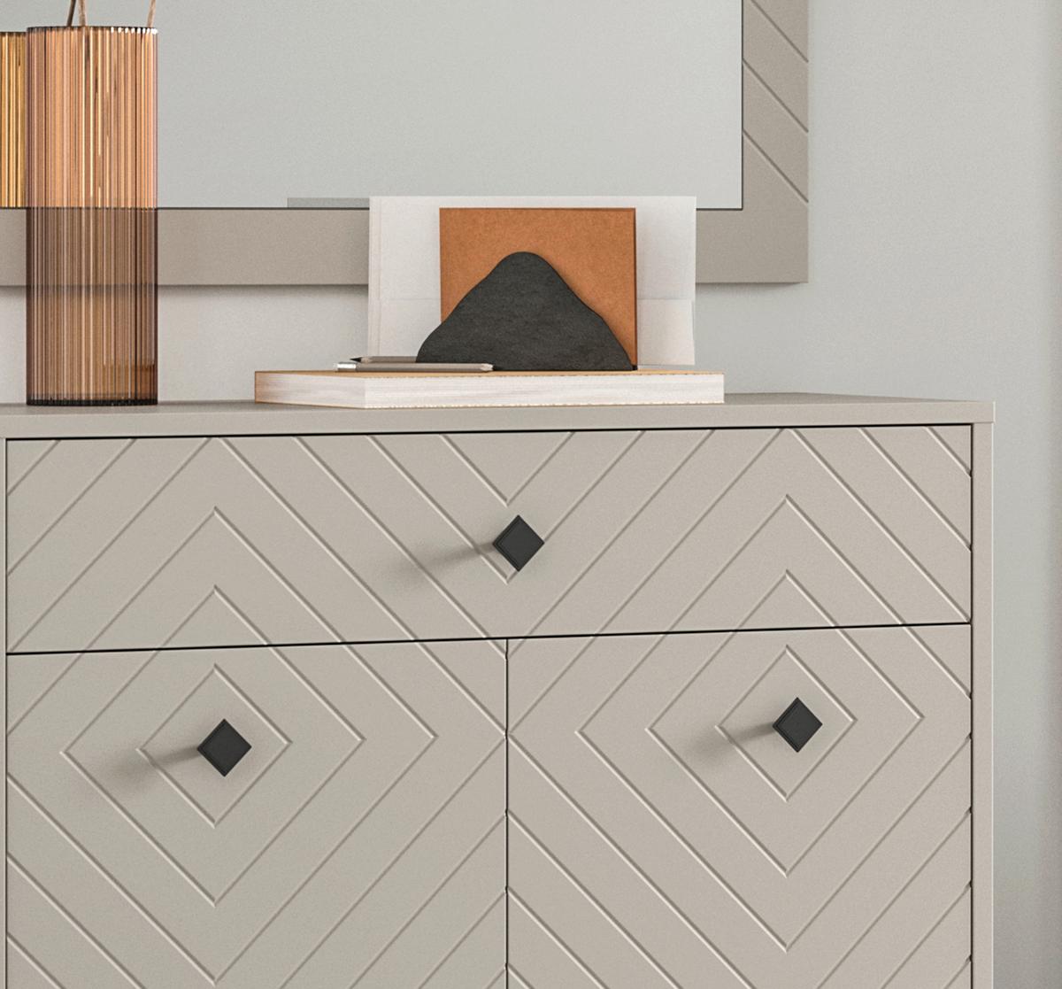 Garderobe Notes 4-teilig ca.195x190x35cm Sandbeige - Design, Holzwerkstoff (195/190/35cm) - MID.YOU