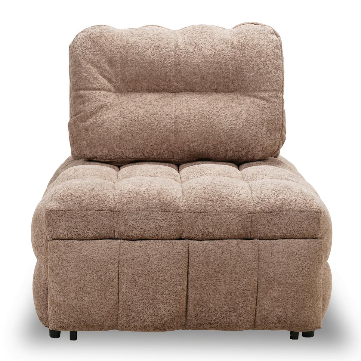 Schlafsessel Liara Webstoff Mokka - Schwarz/Mokka, MODERN, Holz/Textil (88/87/110cm) - Bessagi Home