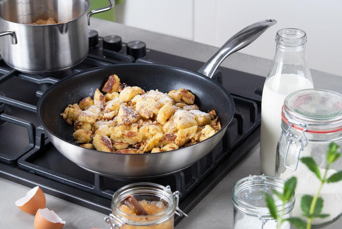 Tigaie pentru prăjit Münich - argintiu/negru, Design, metal (28cm) - Chefkoch+Fackelmann