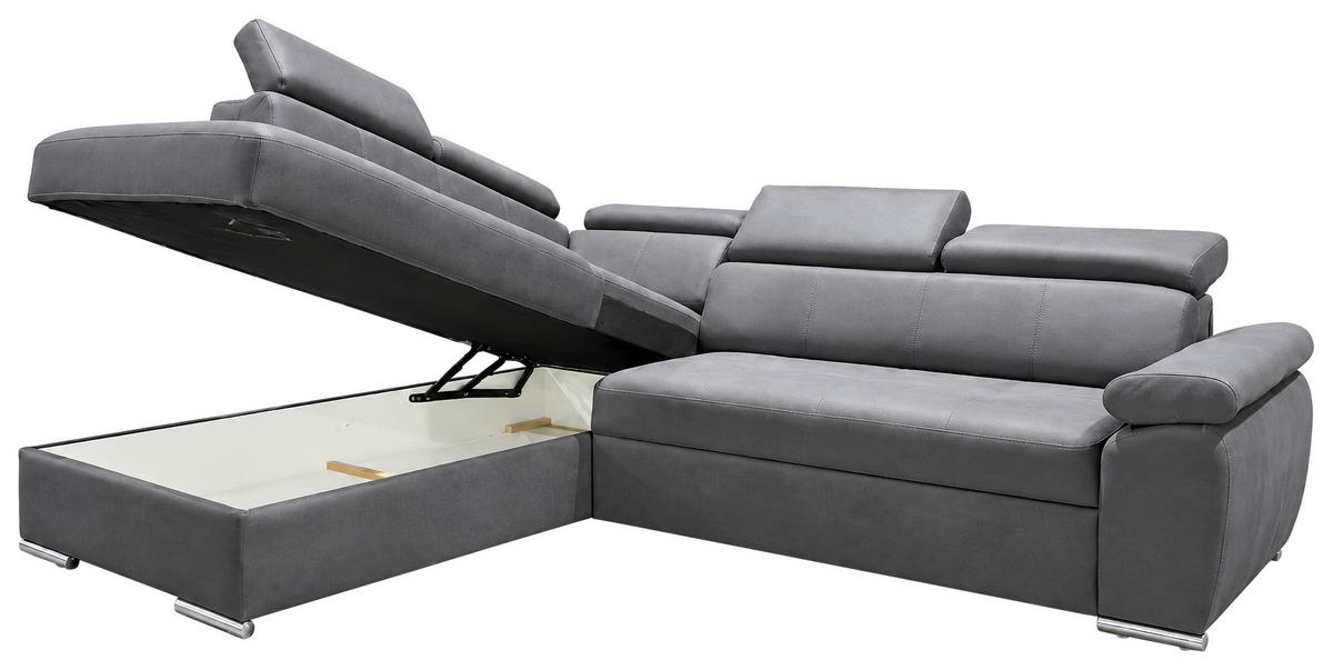 Sedežna Garnitura Casti Ii New Ca. 275/208 Cm - barve kroma/temno modra, Moderno, umetna masa/tekstil (270/205cm) - Mömax