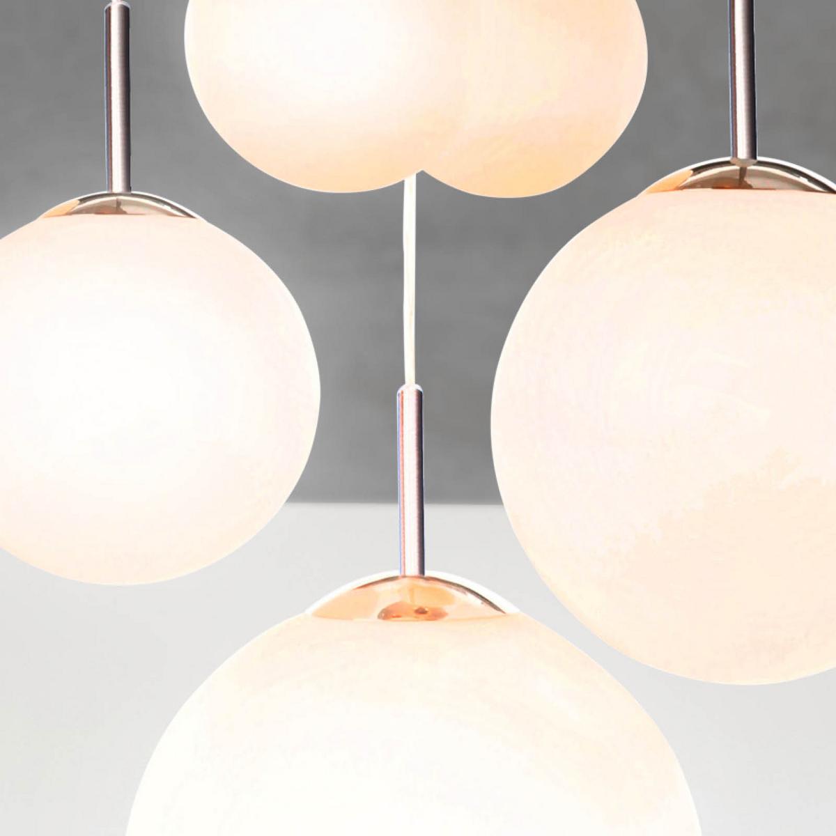 VISEĆA SVJETILJKA BALLA - boje nikla/opalna, Basics, staklo/metal (50/90cm) - Globo