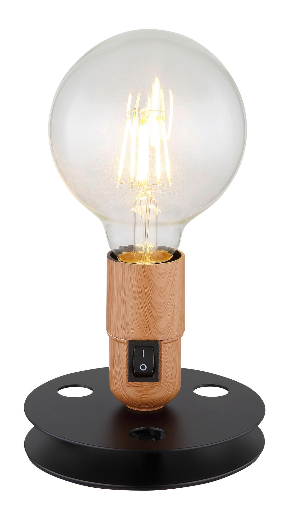 Tischleuchte Johanna Schwarz max. 40 Watt - Schwarz, KONVENTIONELL, Metall (12/9cm) - Globo