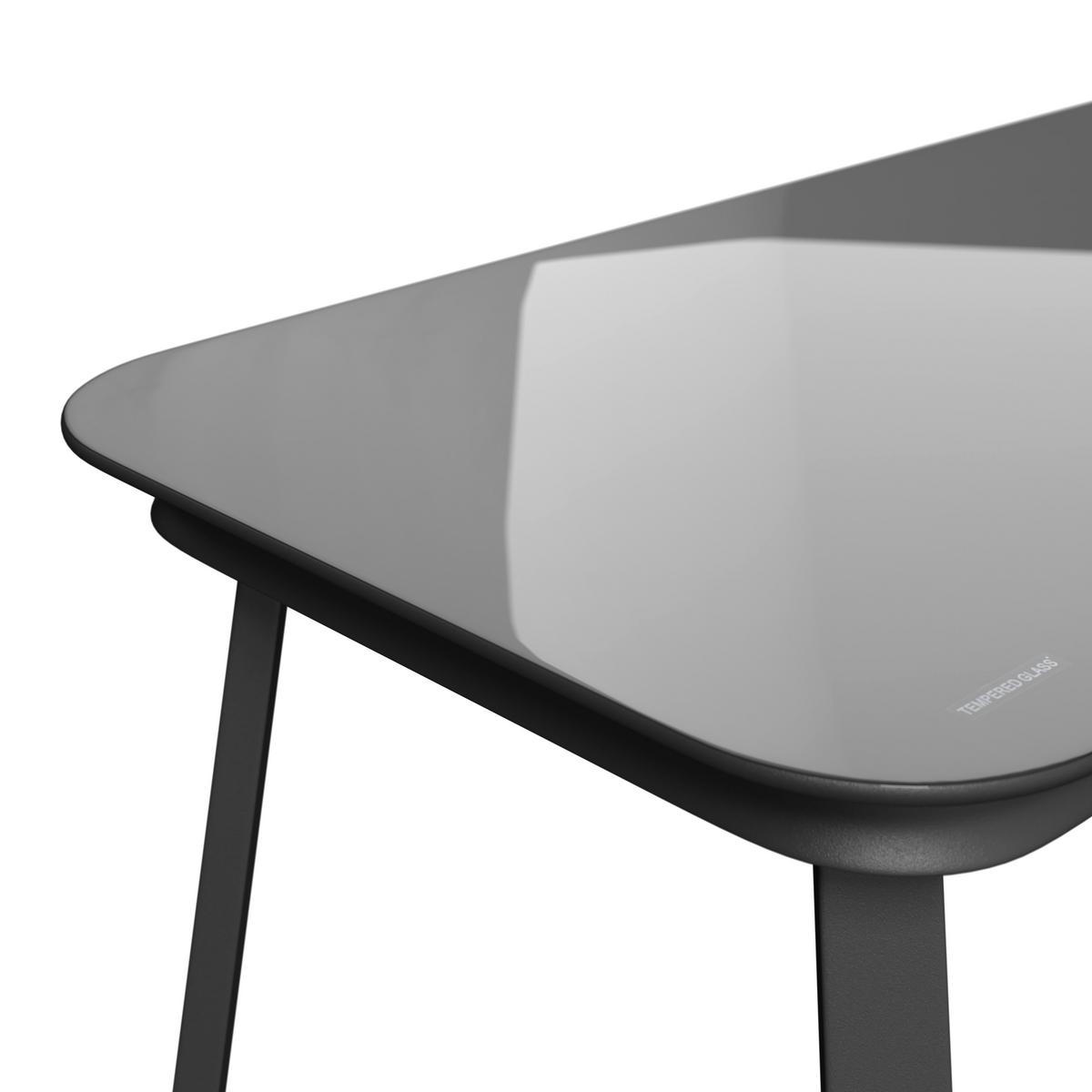 KOMPLET MEBLI TARASOWYCH VICTORIA - antracytowy/czarny, Modern, metal/tkanina (125/74/74cm) - Ambia Garden