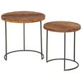 Beistelltischset Braun/Schwarz - Schwarz/Braun, ROMANTIK / LANDHAUS, Holz/Metall (50/40/50/45/50/40cm) - Zandiara Beistelltischset Braun/Schwarz - Schwarz/Braun, ROMANTIK / LANDHAUS, Holz/Metall (50/40/50/45/50/40cm) - Zandiara