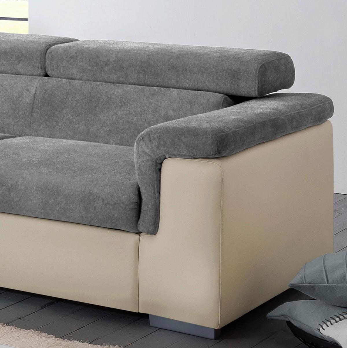 Wohnlandschaft Milla Anthrazit/Braun ca. 217x252 cm - Anthrazit/Braun, Basics, Holz/Textil (217/252cm) - MID.YOU