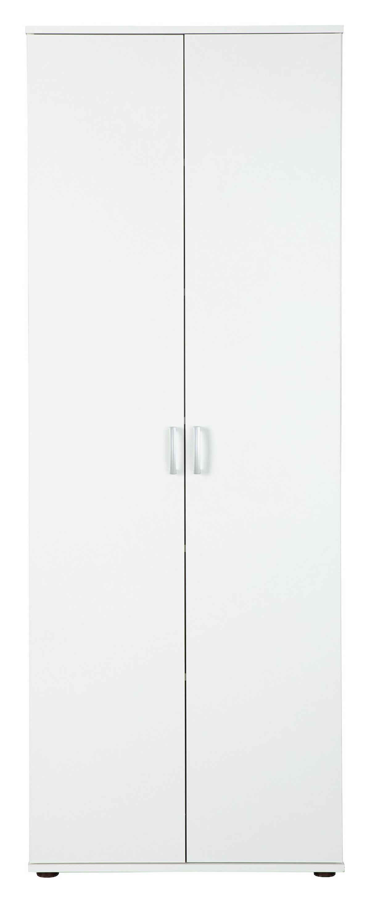 Mehrzweckschrank Arconati Weiß ca. 70x189x34cm - Silberfarben/Schwarz, Basics, Holzwerkstoff/Kunststoff (70/189/34cm) - MID.YOU