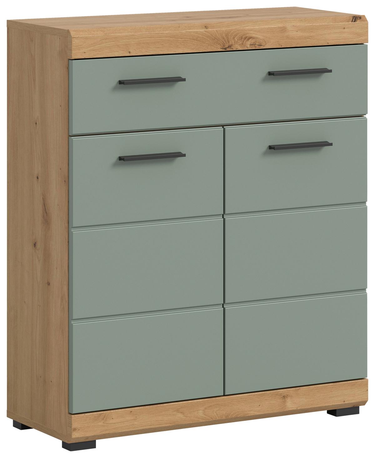 Midischrank Scout ca. 74x88x31 cm Salbeigrün - Salbeigrün/Eichefarben, MODERN, Holzwerkstoff/Kunststoff (74/88/31cm) - MID.YOU