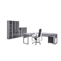 Büro Office Edition Set 4 Grau - Anthrazit Hochglanz/Grau, MODERN, Holzwerkstoff - MID.YOU
