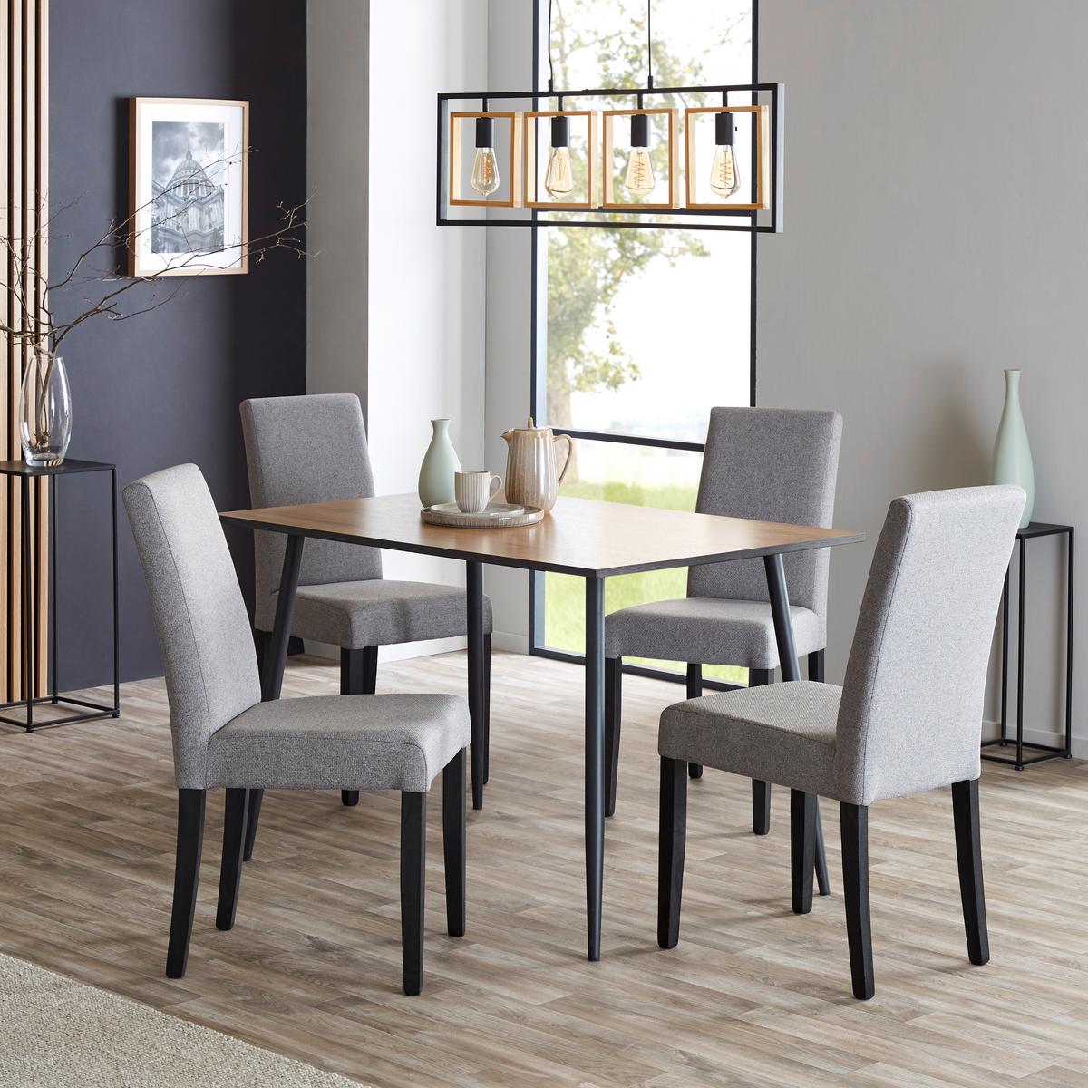 Masa TOM - culoare natur/negru, Konventionell, metal/material pe bază de lemn (120/76/80cm) - Based