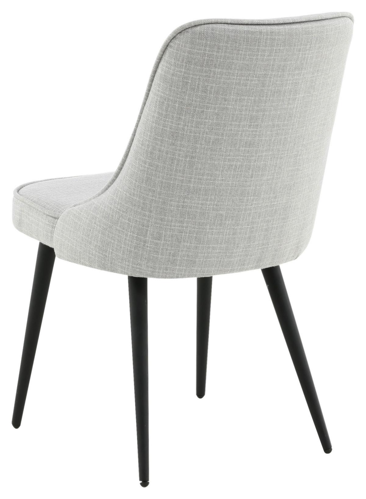 STUHL-SET VELVET DELUXE - Hellgrau/Schwarz, Design, Kunststoff/Textil (50/88,5/66cm) - Livetastic