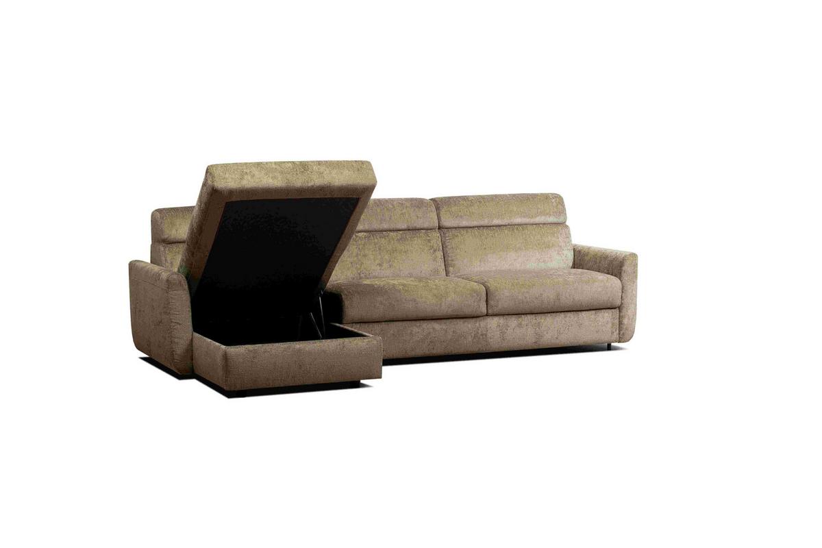 Sarokkanapé Sorrento Slim - zöld, Konventionell, faalapú anyag/textil (280/89/160cm)