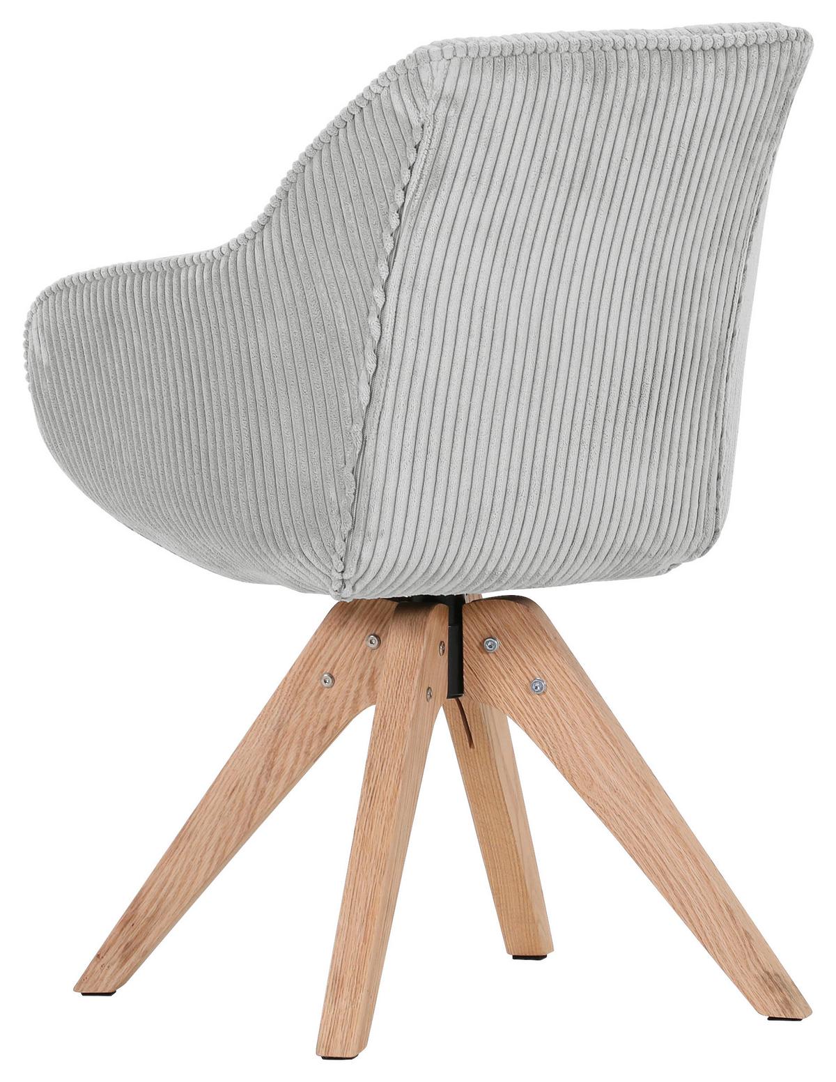 KRZESŁO Z PODŁOKIETNIKAMI EASY - kolor naturalny/jasnoszary, Konventionell, tkanina/drewno (60/83/65cm) - Landscape