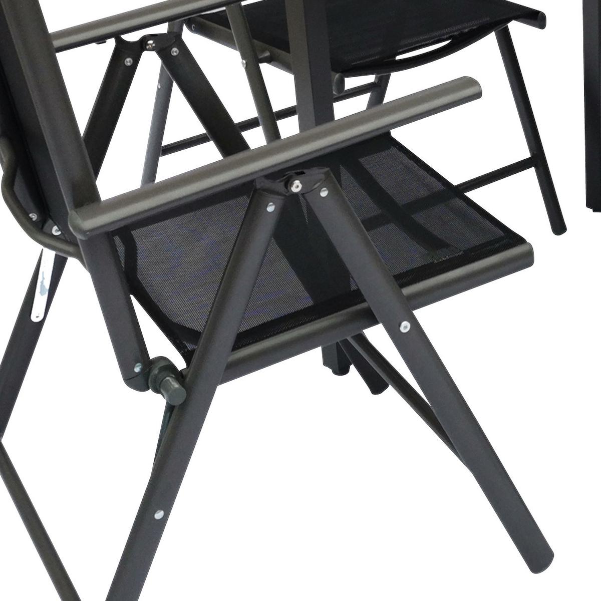 Gartengarnitur 5-teilig ca. 80x73x80 cm Schwarz - Schwarz, Basics, Metall (80/73/80cm) - MID.YOU