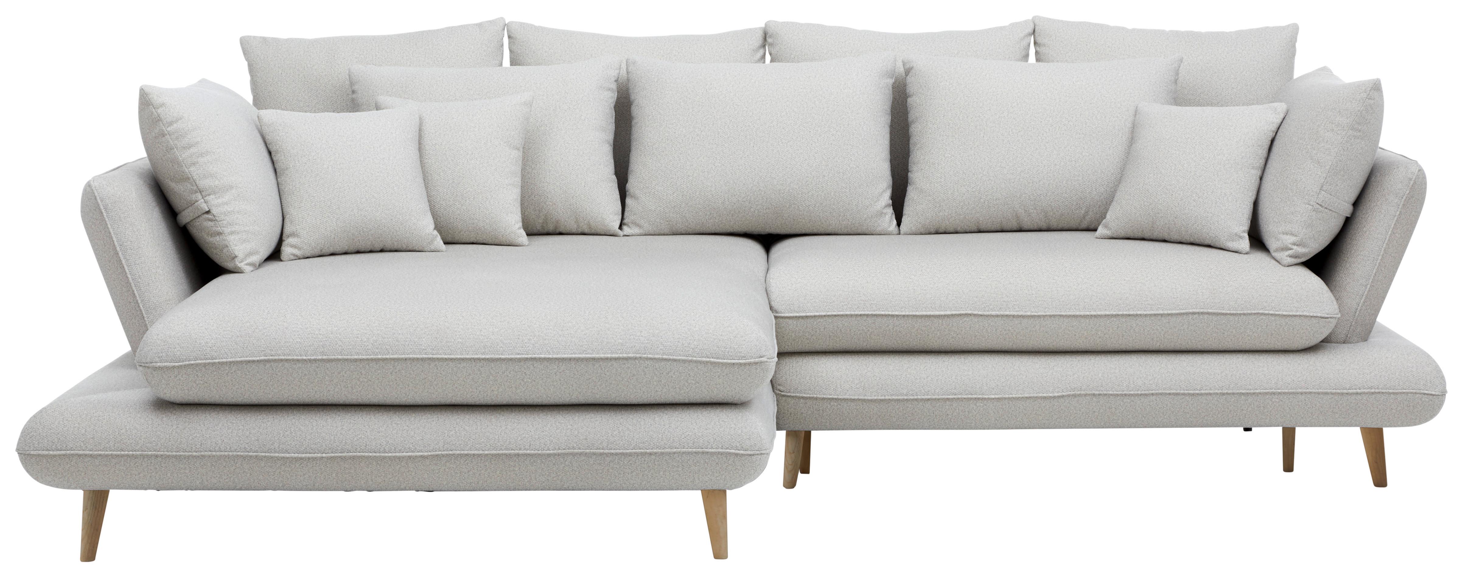 Wohnlandschaft Monte in Hellgrau Webstoff - Hellgrau/Naturfarben, ROMANTIK / LANDHAUS, Holz/Textil (181/90/283cm) - Based