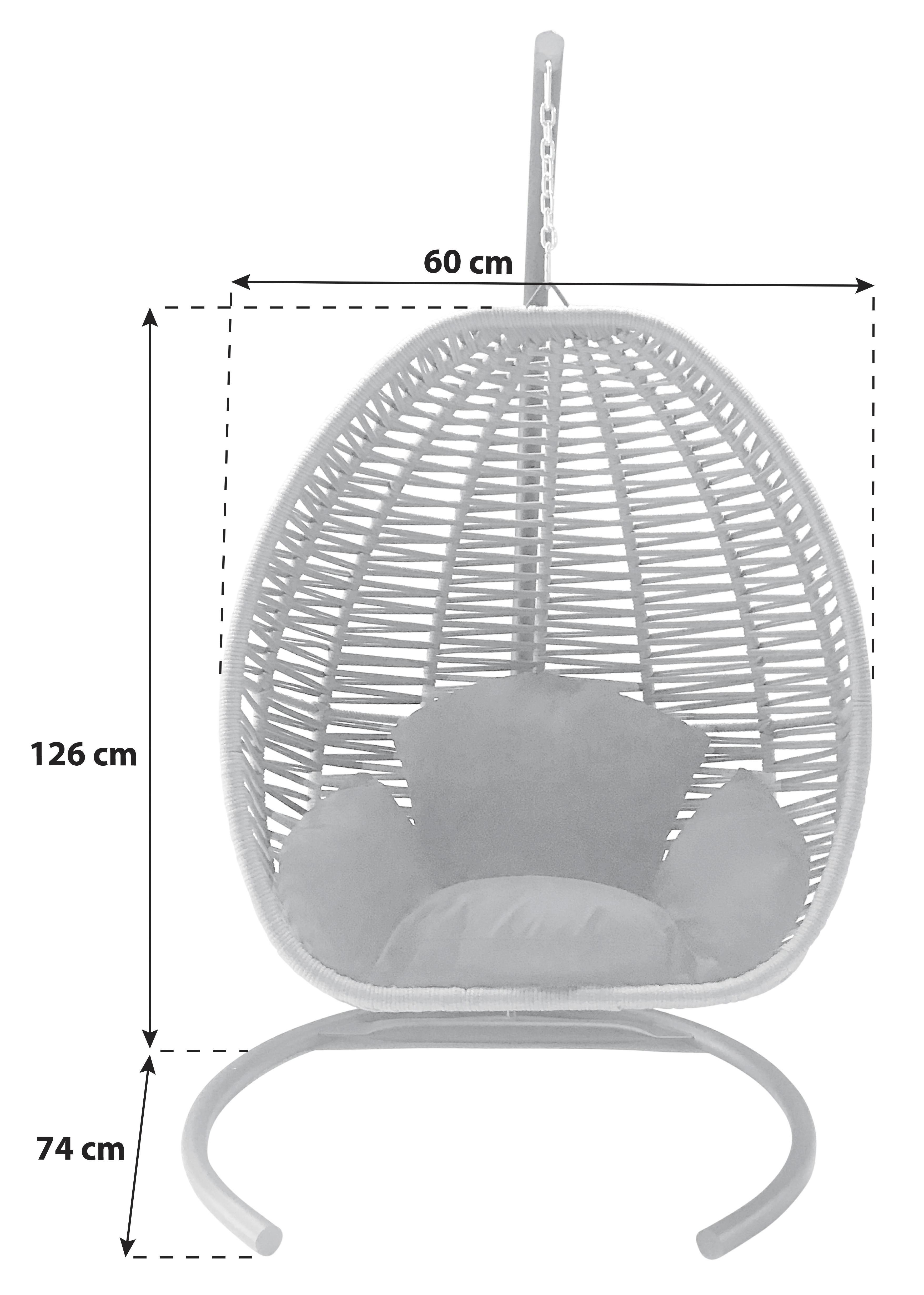 Viseč Sedež Ponte, Antracit - antracit, Moderno, kovina (60/126/74cm) - Beldano