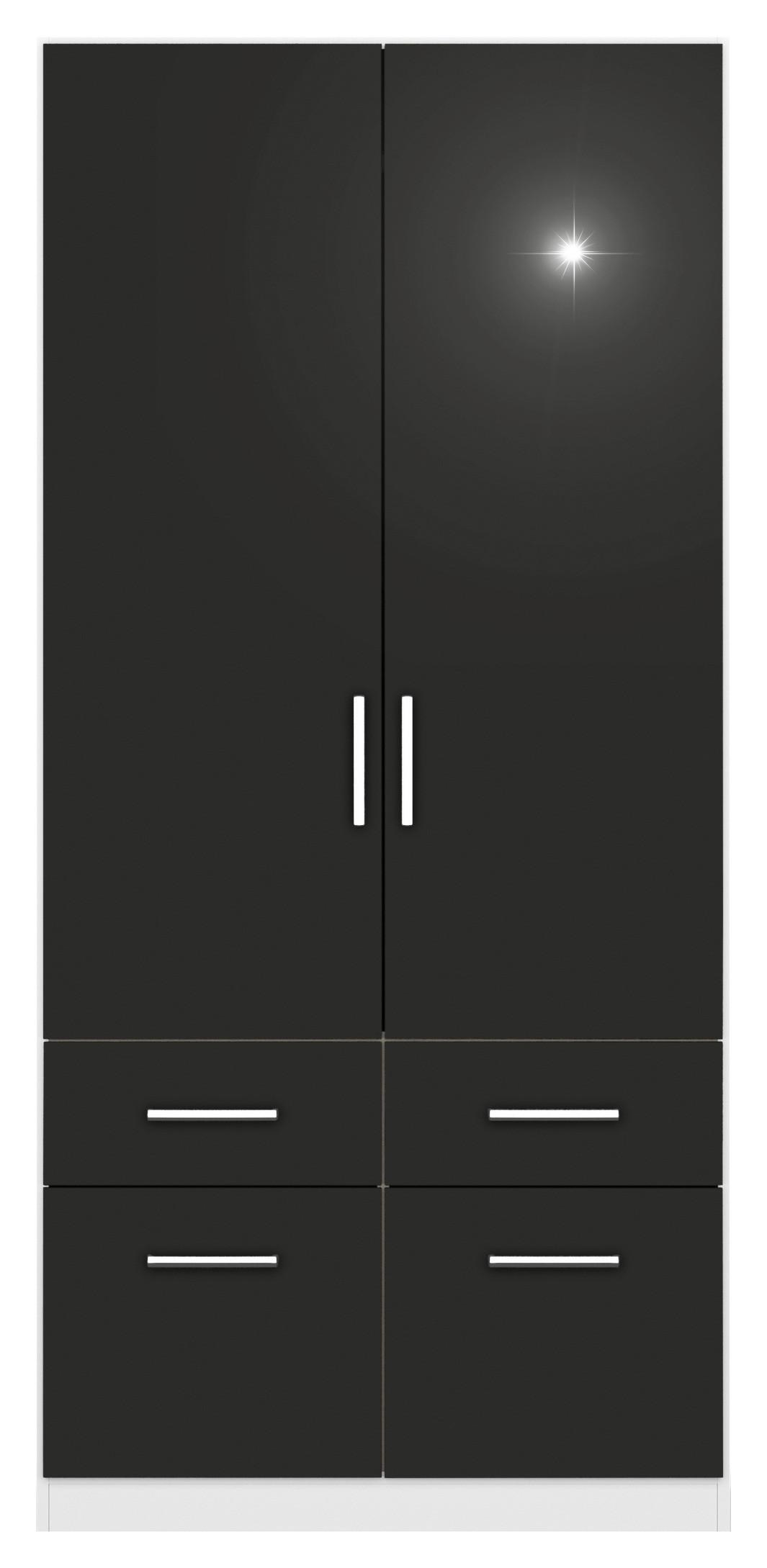 Ormar S Klasičnim Vratima Berlin - bijela/siva, Moderno, drvni materijal/plastika (91/197/54cm) - Modern Living