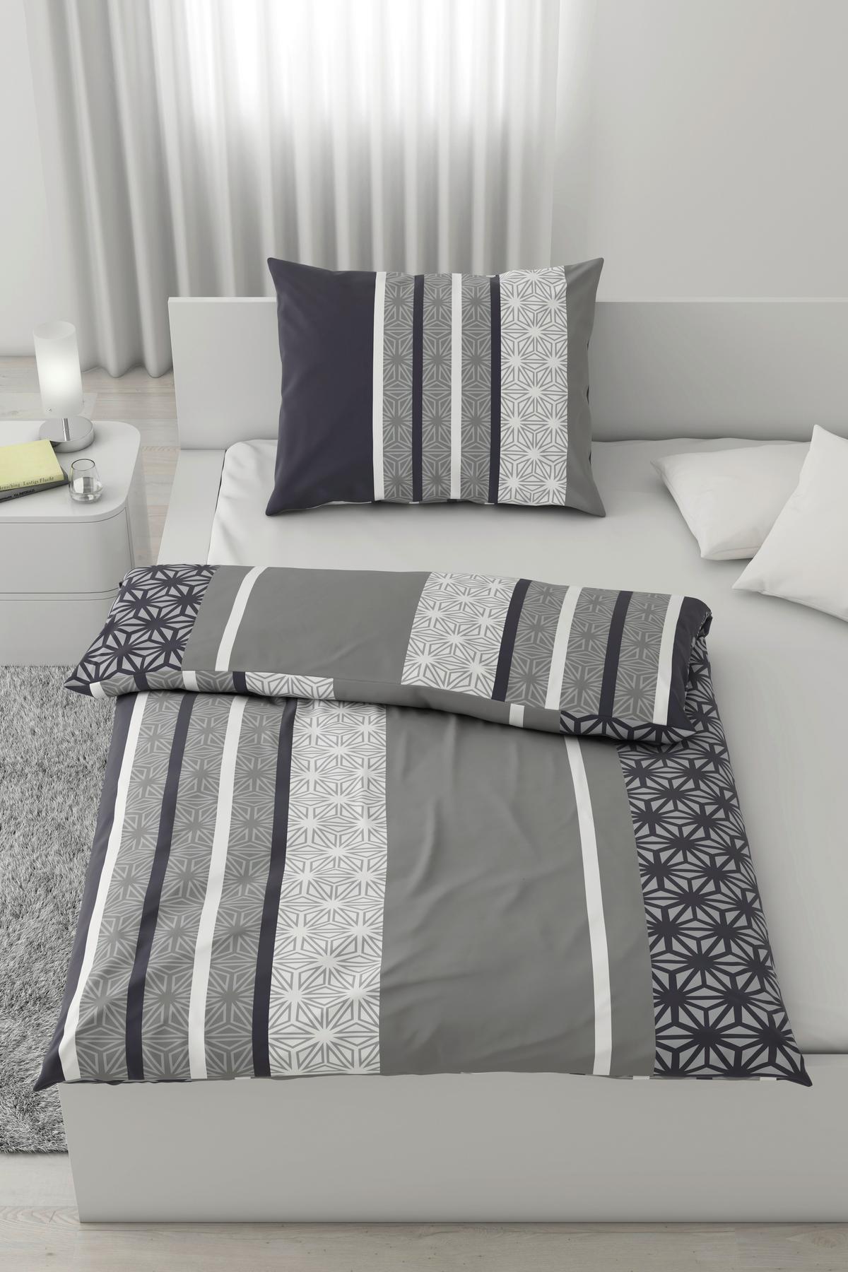 Posteljina Sara 140x200/60x80cm - siva, tekstil (140/200cm) - Mömax