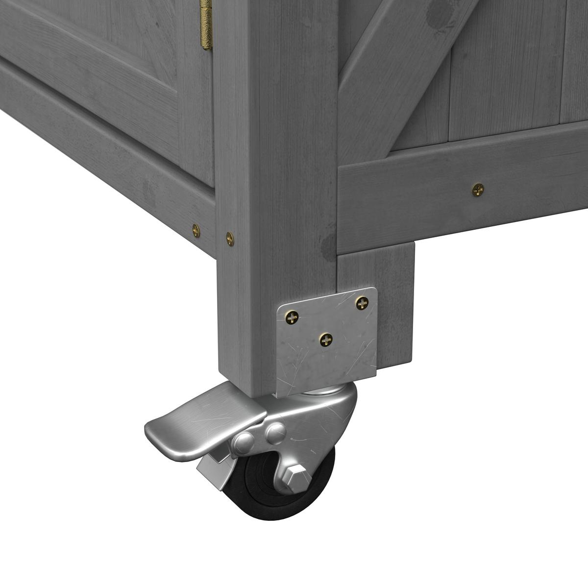 Gartenschrank Jada Grau aus Echtholz - Grau, MODERN, Holz/Metall (128/47/92cm) - Bessagi Garden