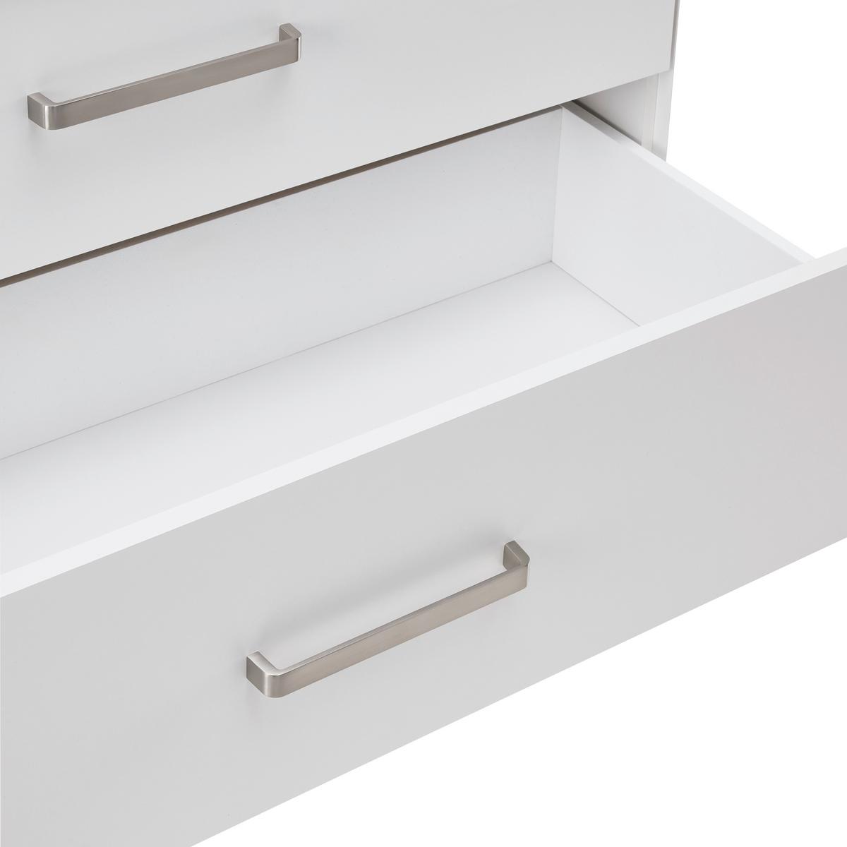 Sideboard Sicilia Weiß/Eiche - Silberfarben/Weiß, ROMANTIK / LANDHAUS, Holzwerkstoff/Metall (148/92/45cm) - Mömax