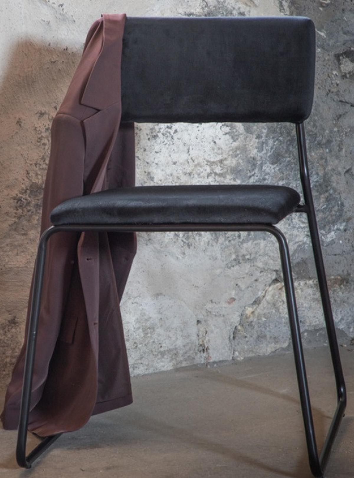 STUHL-SET KENTH - Schwarz, Design, Textil/Metall (40/76/52cm) - Livetastic