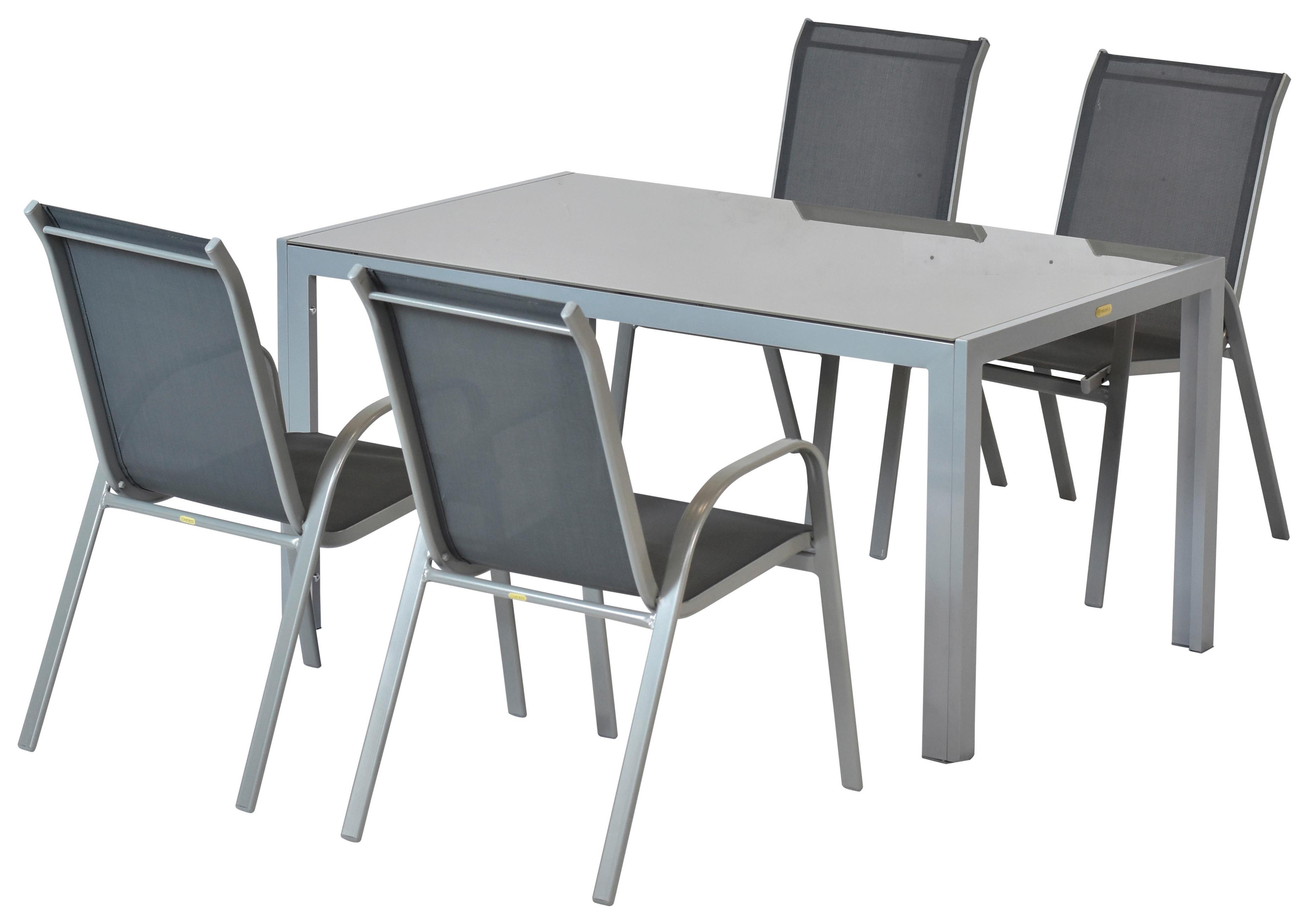 Vrtni Set Sorrento, 5-Delni, Antracit - srebrne barve/siva, Moderno, kovina/tekstil - Gardenson