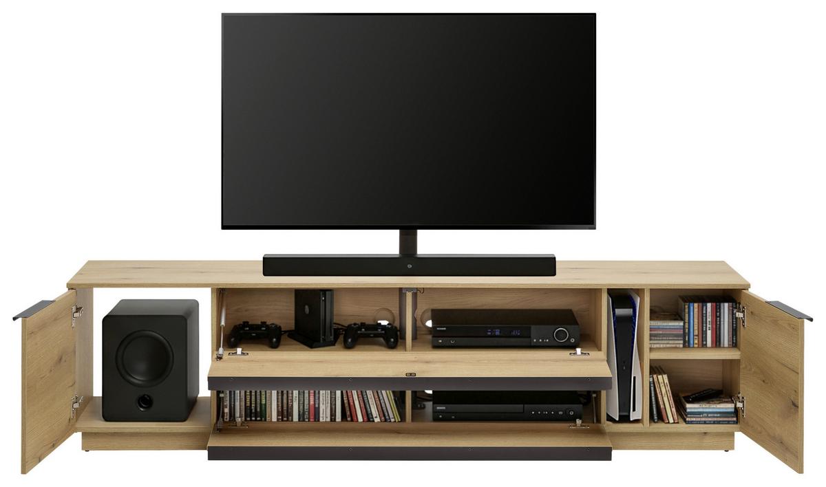 Comodă TV NEO - culoare lemn stejar, Modern, material pe bază de lemn (210/53/40cm) - Modern Living