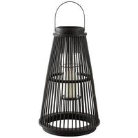 Lámpás Gonzalo - fekete/áttetsző, Konventionell, Üveg/fa (28/47cm) - Based