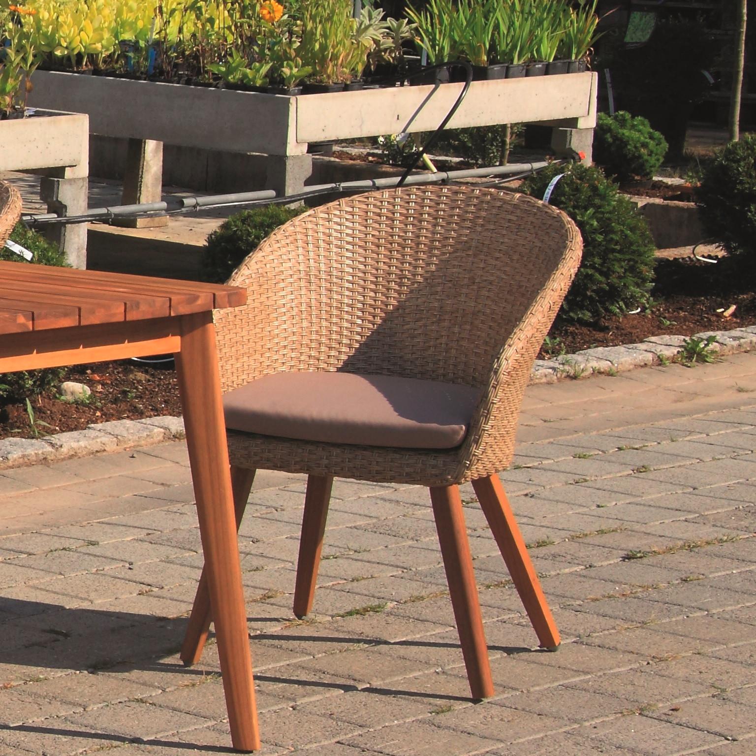 Gartensessel-Set 4-tlg. Atacama Akazienholz - Akaziefarben/Teakfarben, Basics, Holz/Kunststoff (62/77/74cm) - Acamp