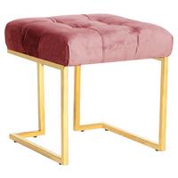 HOCKER RARE 100 - Goldfarben/Altrosa, Design, Textil/Metall (48/48/48cm) - Kayoom