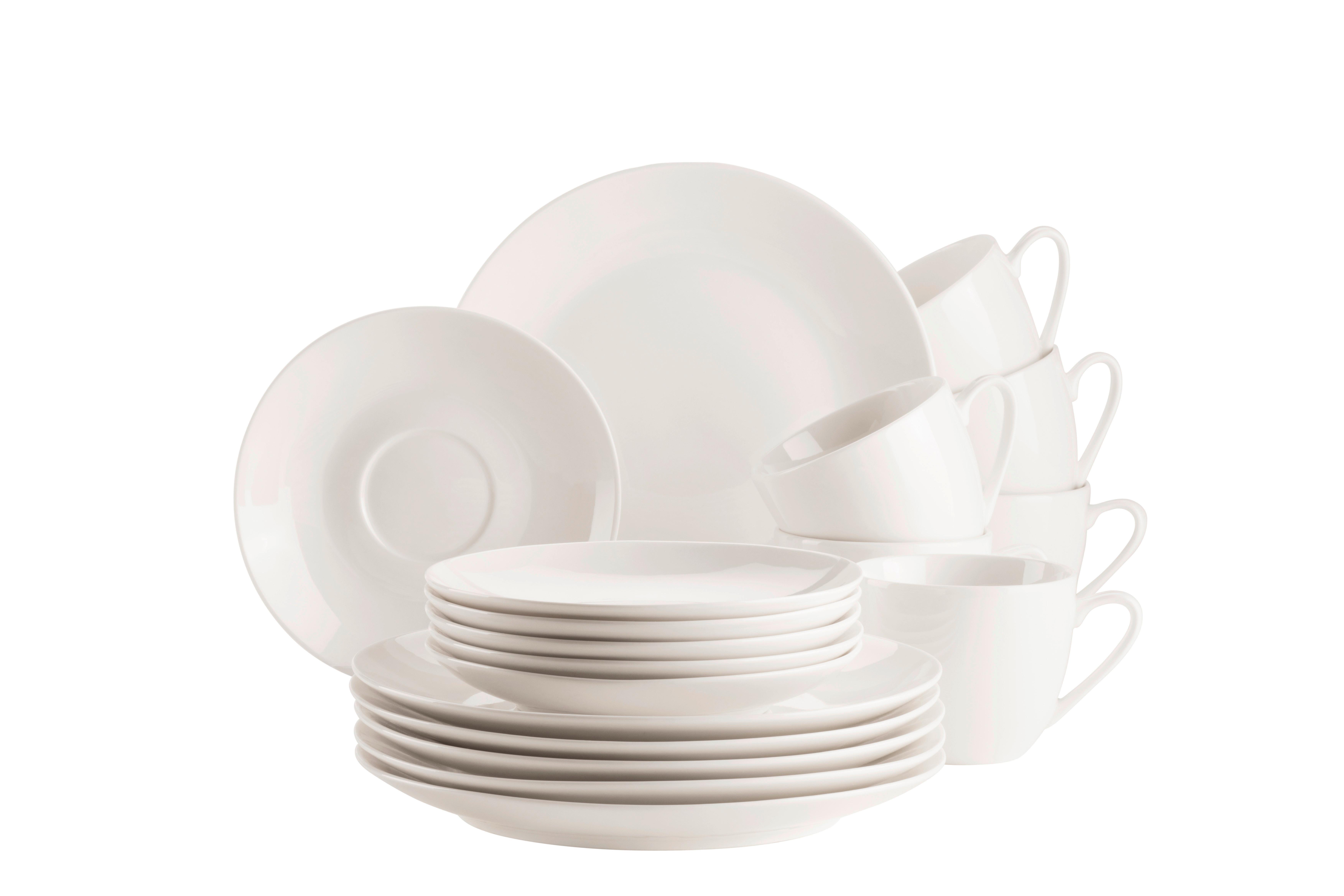 Kaffeeservice Belmira - Weiss, Basics, Keramik - Mäser