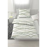 Lenjerie de pat Welle, cca. 140x200/50x70 cm - verde deschis/alb, Modern, textil (140/200cm) - Mömax