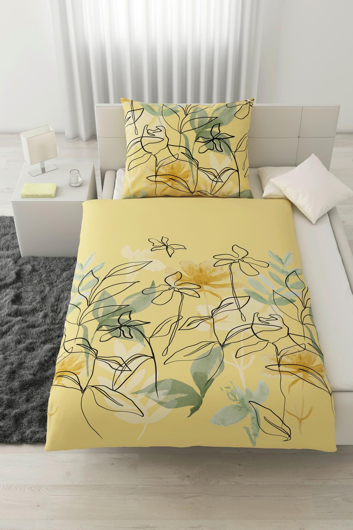 Bettwäscheset Florentina Gelb ca. 160x210cm - Gelb, Konventionell, Textil (160/210cm) - Modern Living